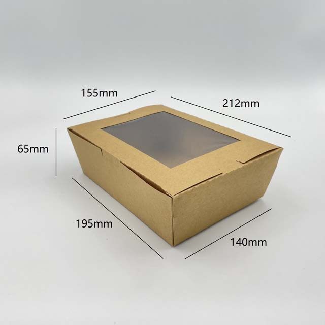 2100ml Takeaway Kraft Paper Box With Window